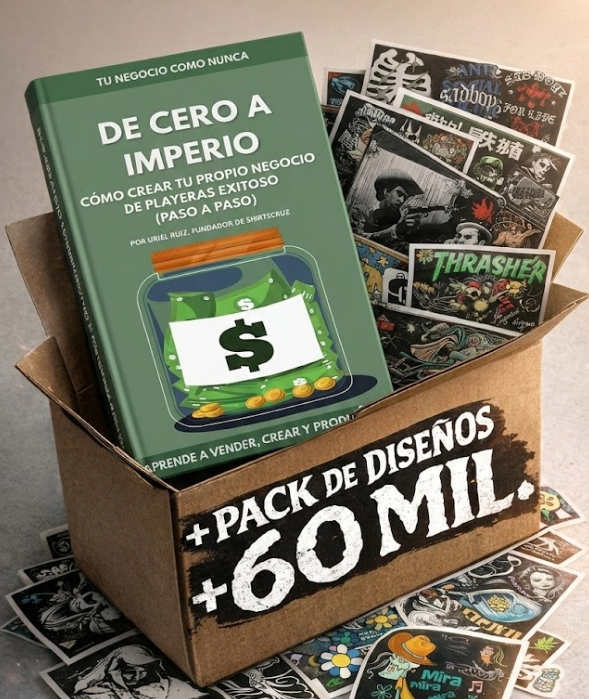 COMBO PACK +60,000 DISEÑOS + LIBRO "Cómo crear tu propio negocio de playeras exitoso"