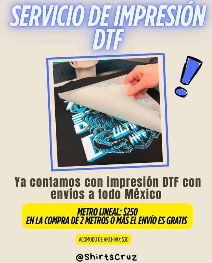 IMPRESION DTF METRO LINEAL - 58x100CM