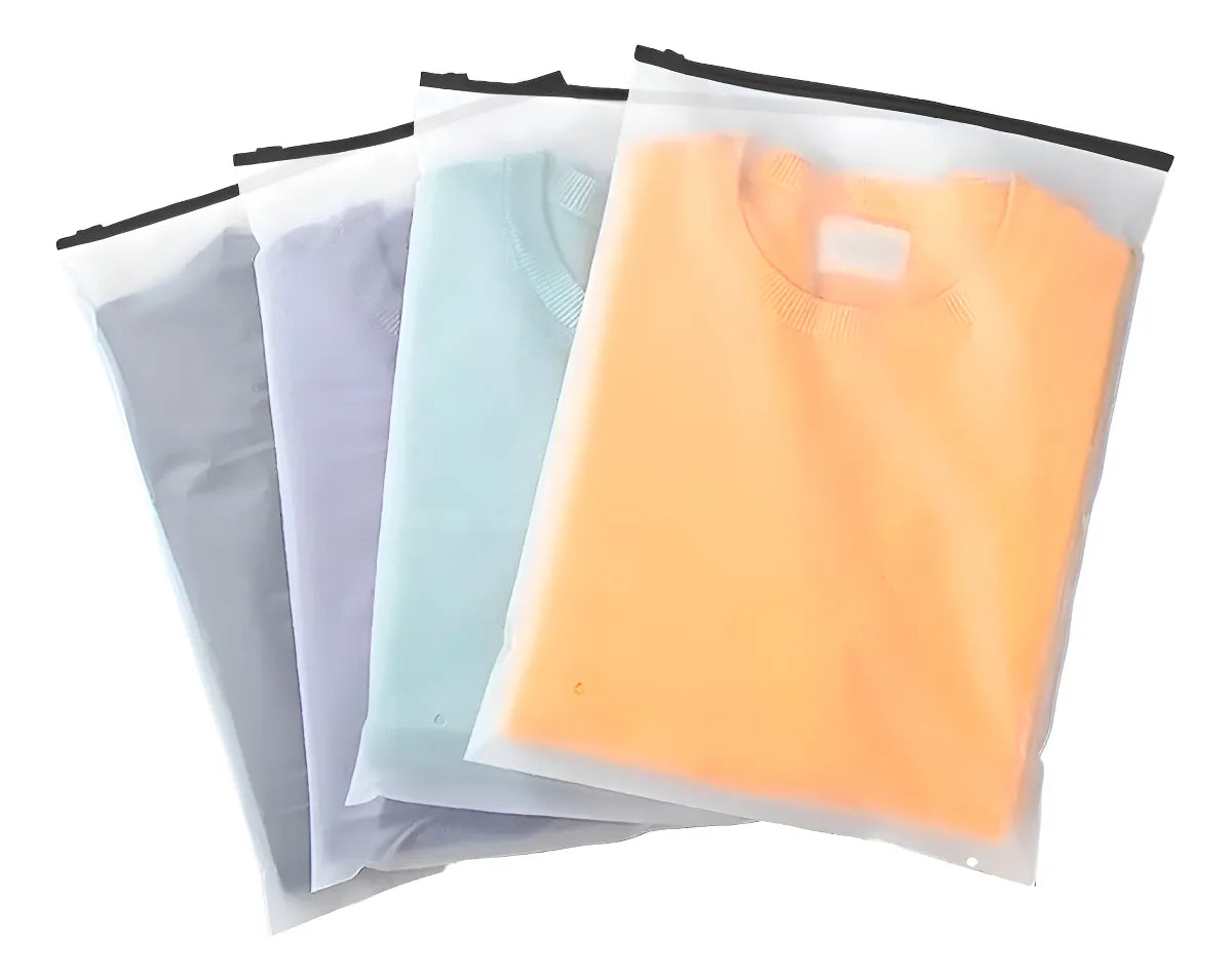 100 Bolsa Esmerilada Ropa Boutique Envio Zipper 20x25 Transparente